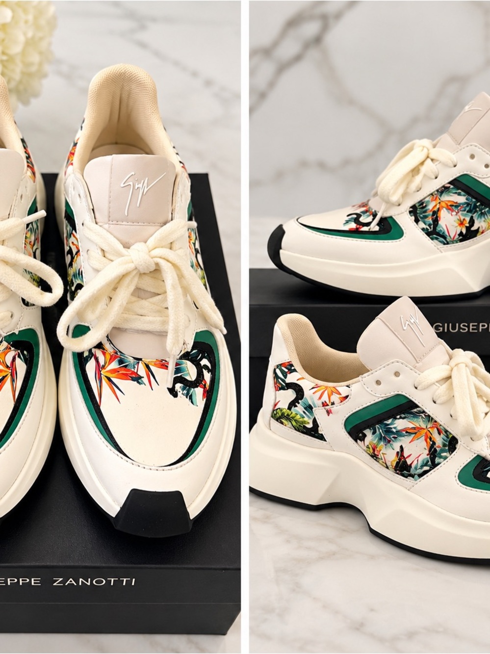 Giuseppe Zanotti Low Top Tropical Sneakers Size 40 Rare Style